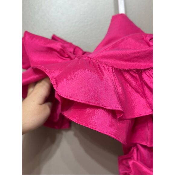 NWOT Lovers and Friends Nikolina Ruched Fuschia Mini Dress Women's Small - Picture 3 of 11